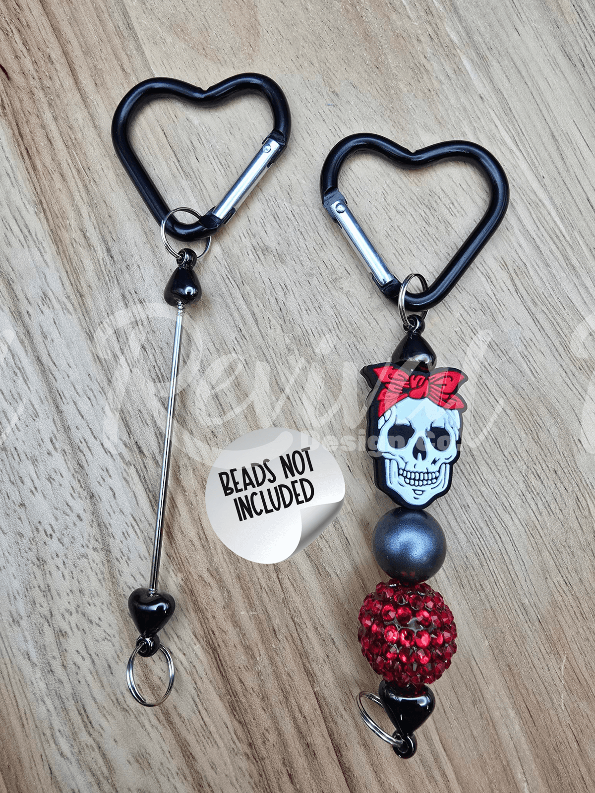 Beadable Heart Carabiners - Elderberry