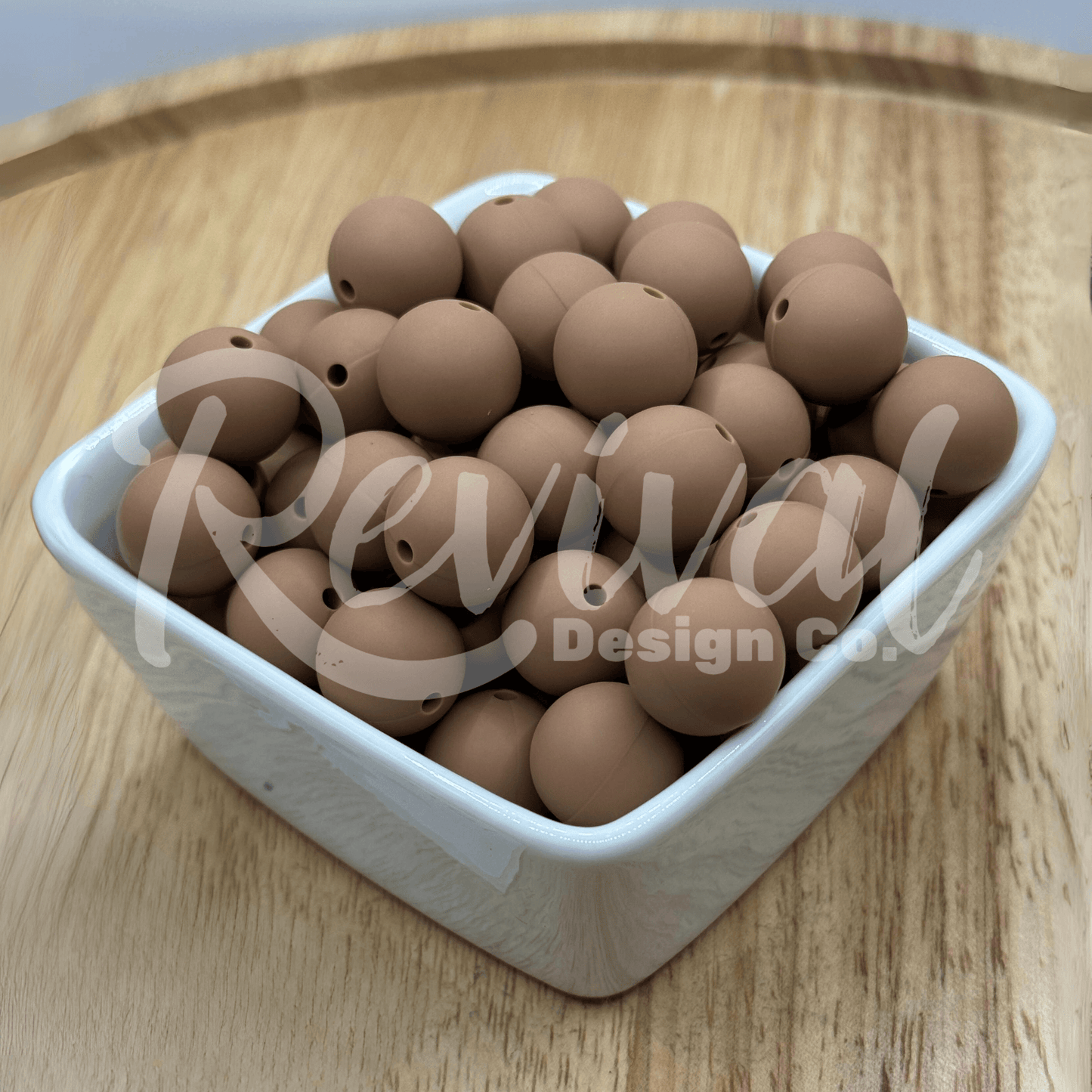 15mm Solid Color Silicone Bead - Caramel