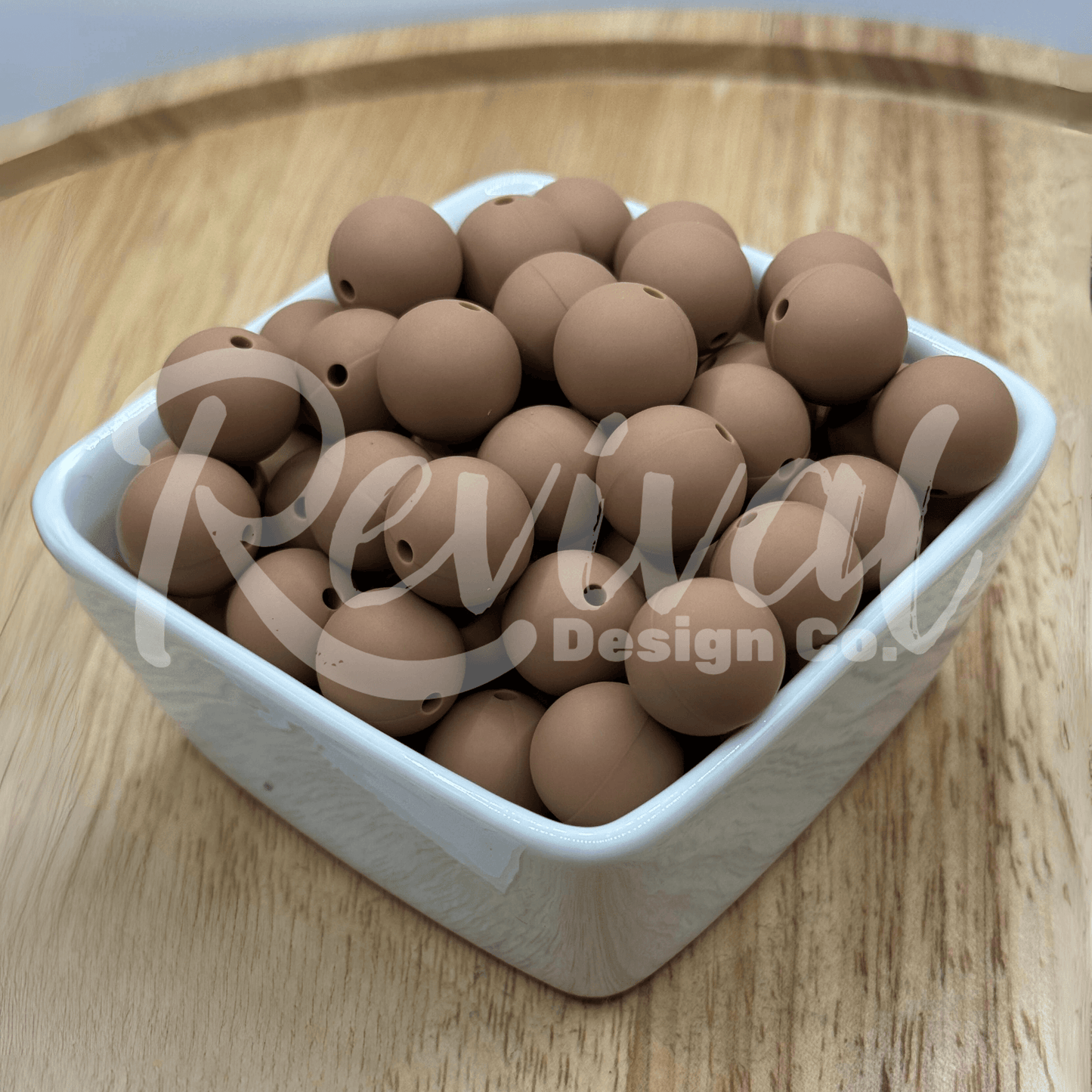 15mm Solid Color Silicone Bead - Caramel