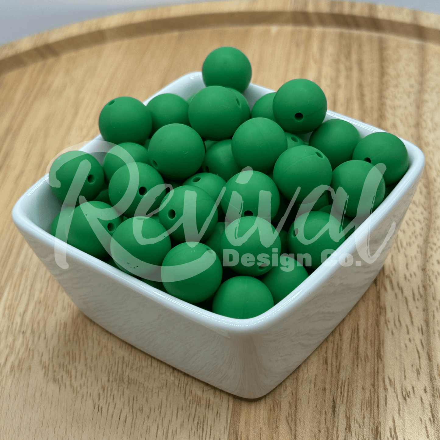 15mm Solid Color Silicone Bead - Leafy Green