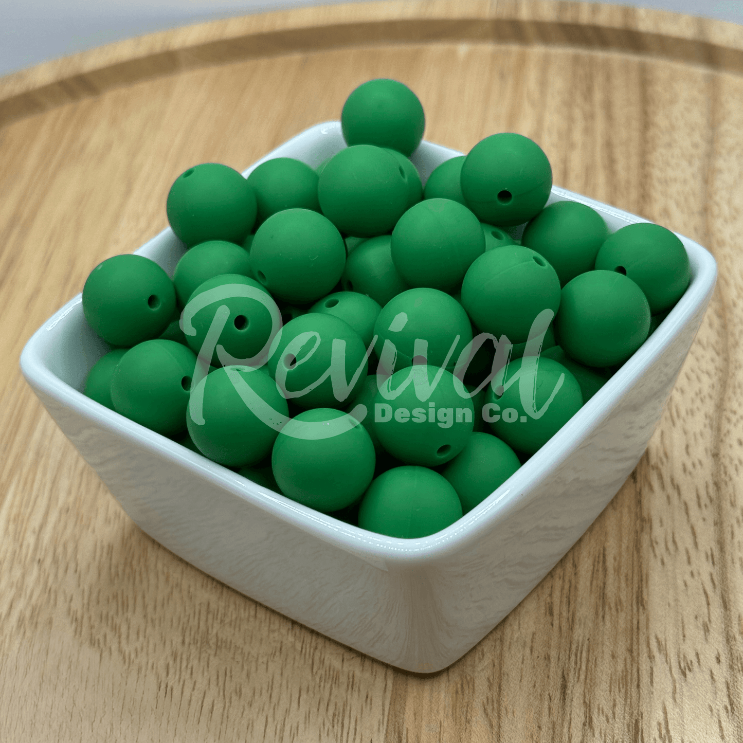 15mm Solid Color Silicone Bead - Leafy Green