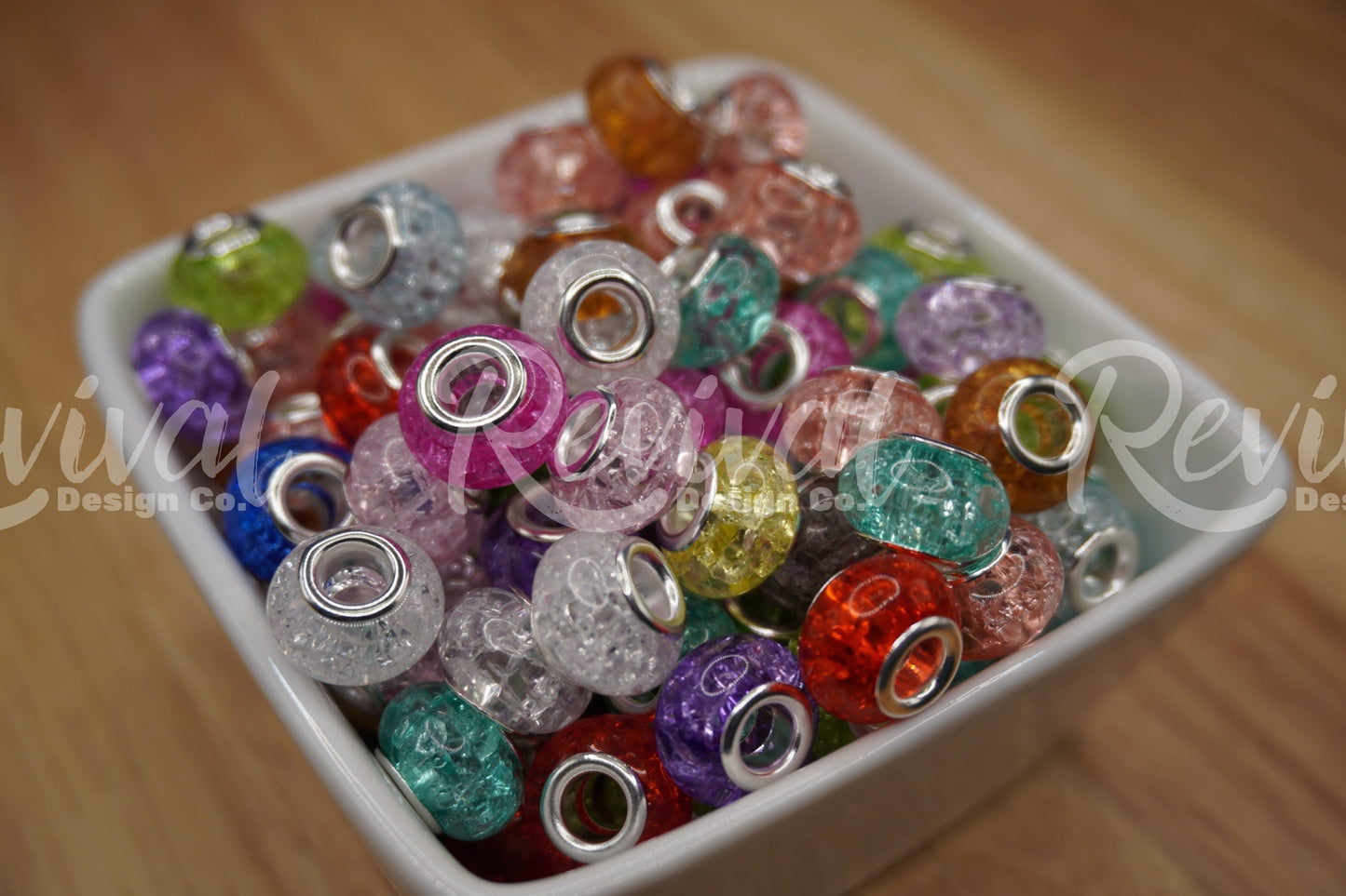 14mm Confetti Crackle Spacers