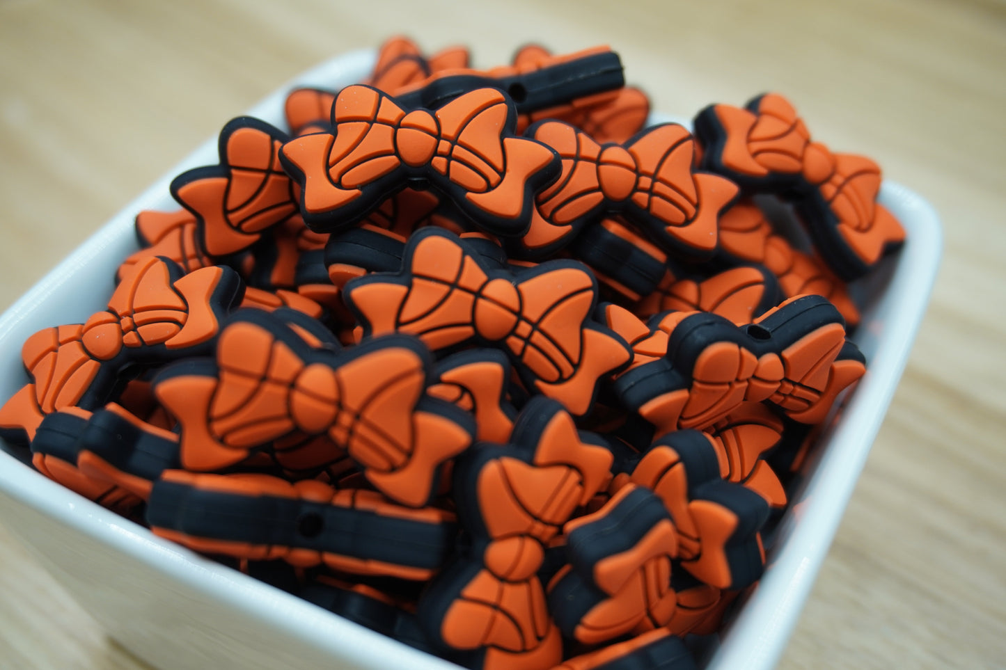 Basketball Bow - Silicone Focal Bead