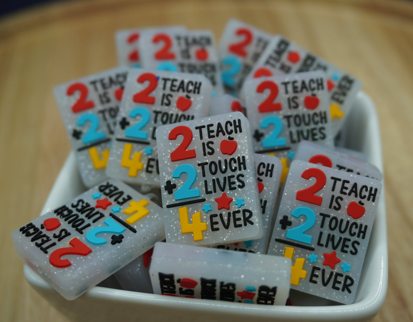 *DISCONTINUING* Teacher Math - Silicone Focal Bead