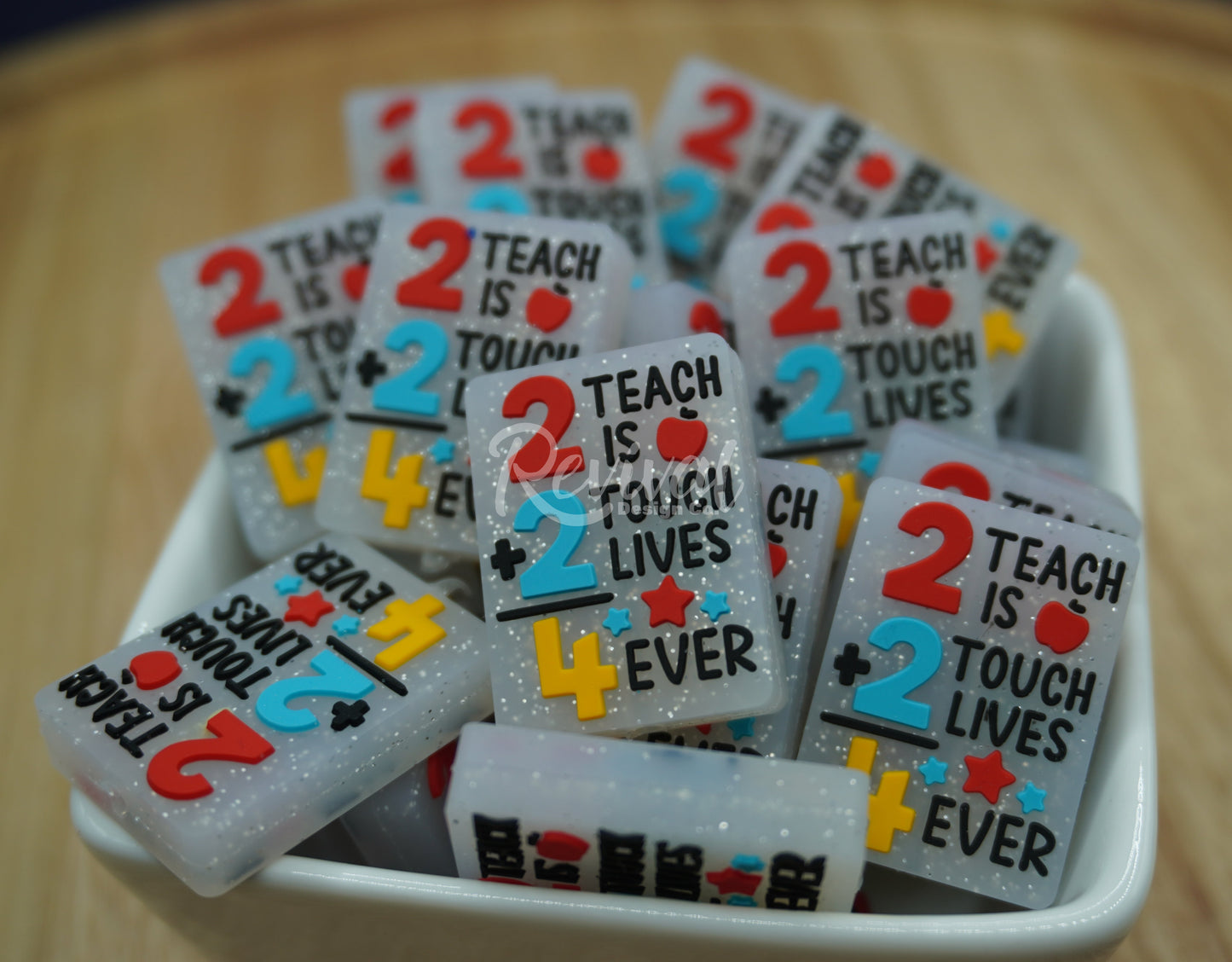 *DISCONTINUING* Teacher Math - Silicone Focal Bead