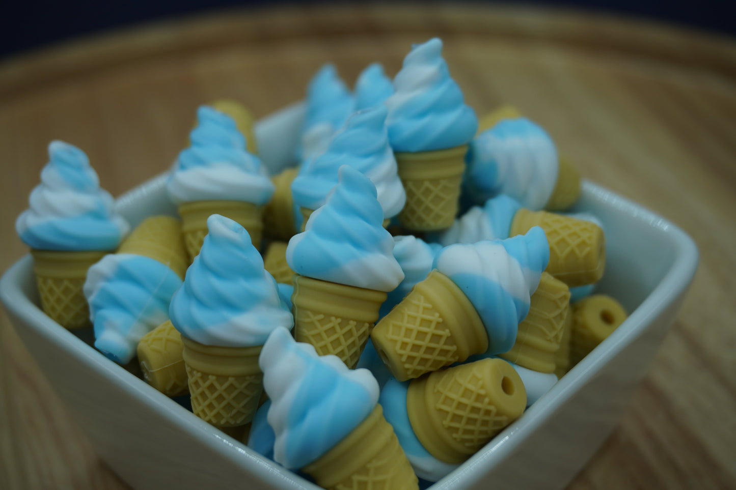 Revival Swirl 3D Ice Cream Cone - Silicone Focal Bead