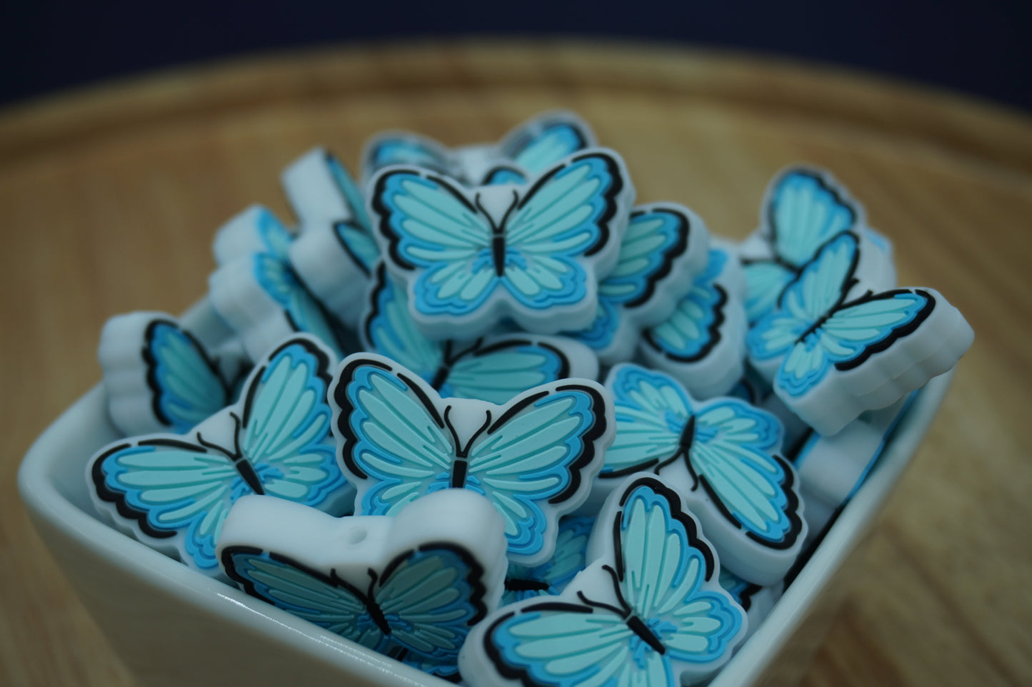 Blue Butterfly - Silicone Focal Bead