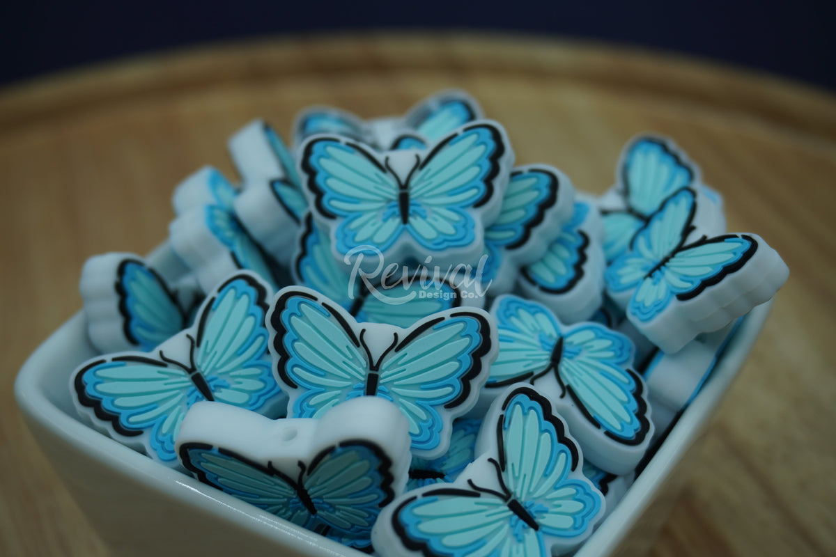 Blue Butterfly - Silicone Focal Bead