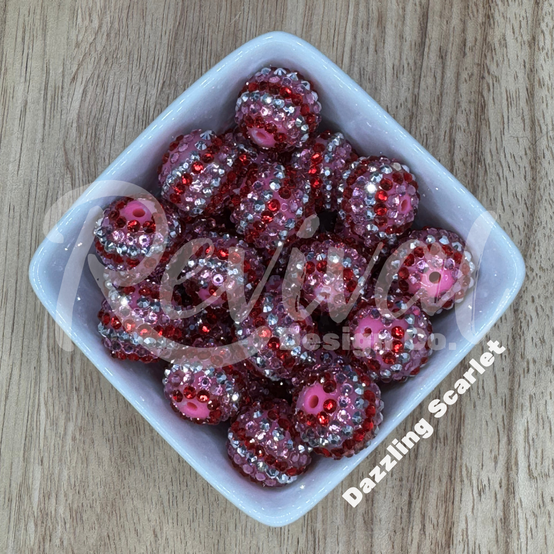 Dazzling Scarlet - Rhinestone Beads (Pack of 25)