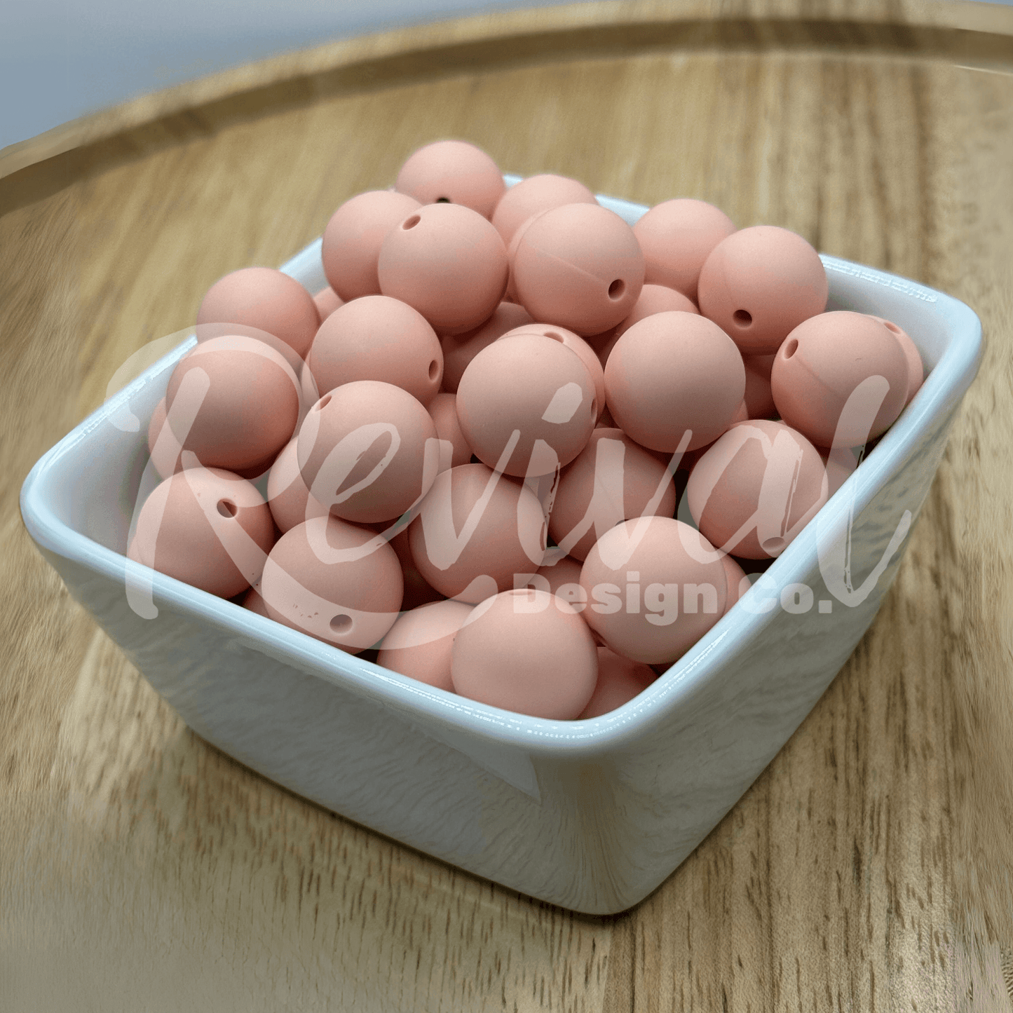 15mm Solid Color Silicone Bead - Dusty Rose