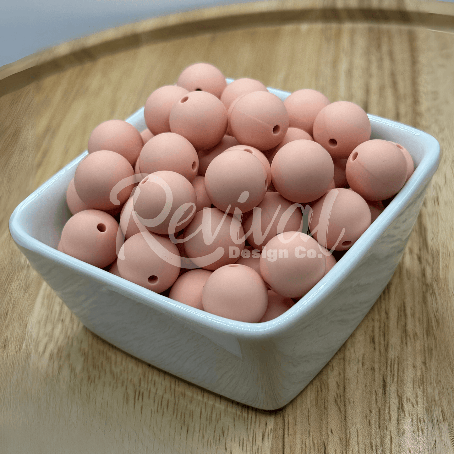 15mm Solid Color Silicone Bead - Dusty Rose
