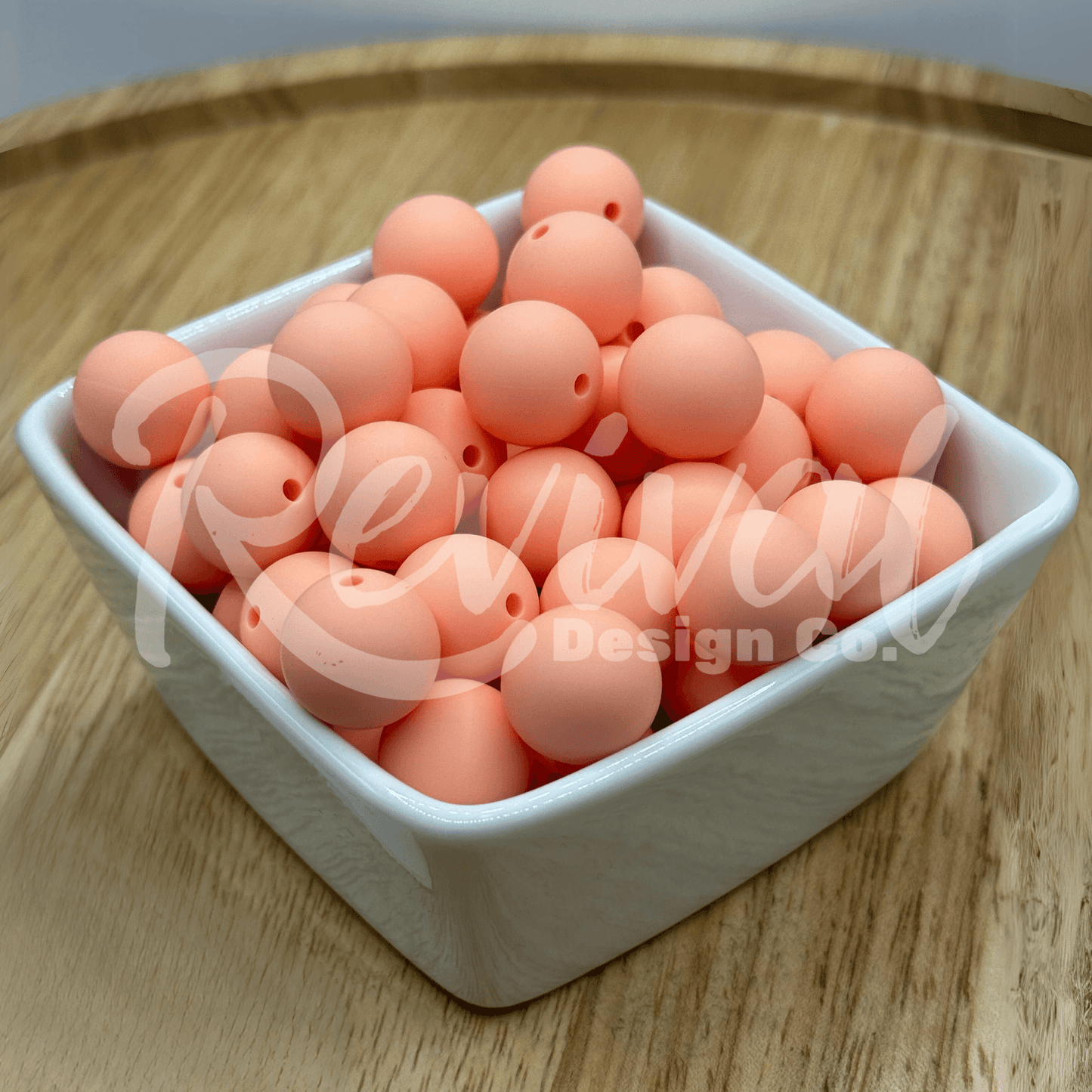 15mm Solid Color Silicone Bead - Georgia Peach
