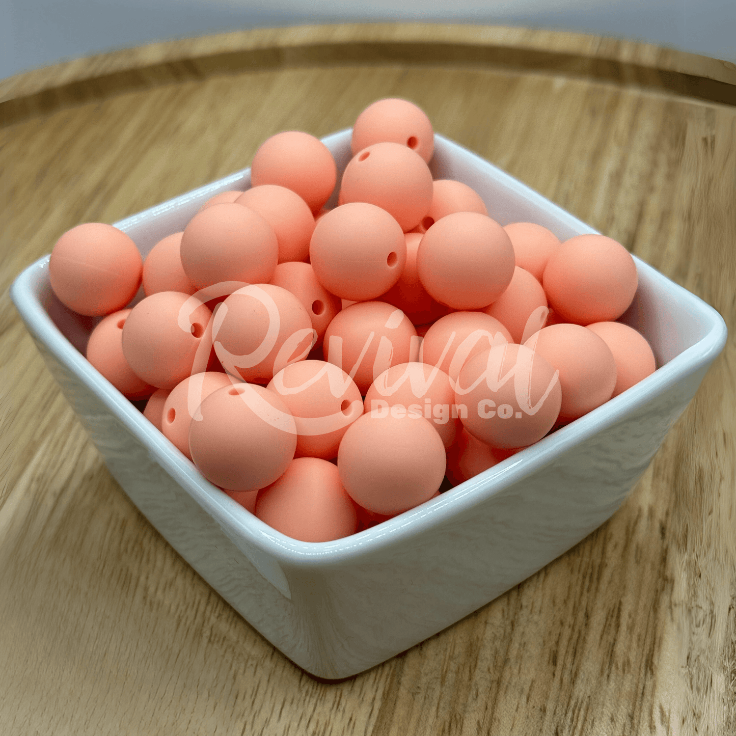 15mm Solid Color Silicone Bead - Georgia Peach