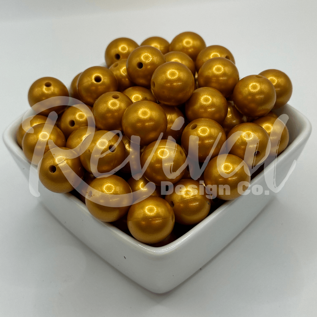15mm Metallic Silicone Bead - Gold Doubloon