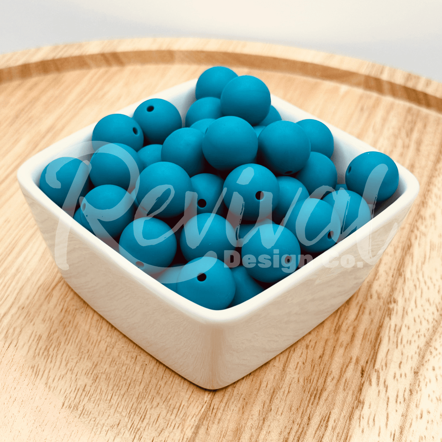 15mm Solid Color Silicone Bead - Island Blue