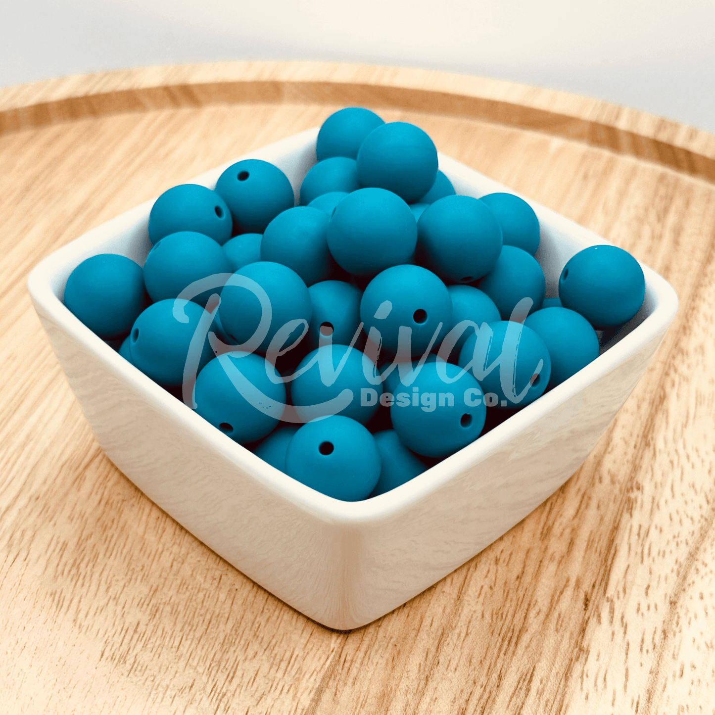 15mm Solid Color Silicone Bead - Island Blue