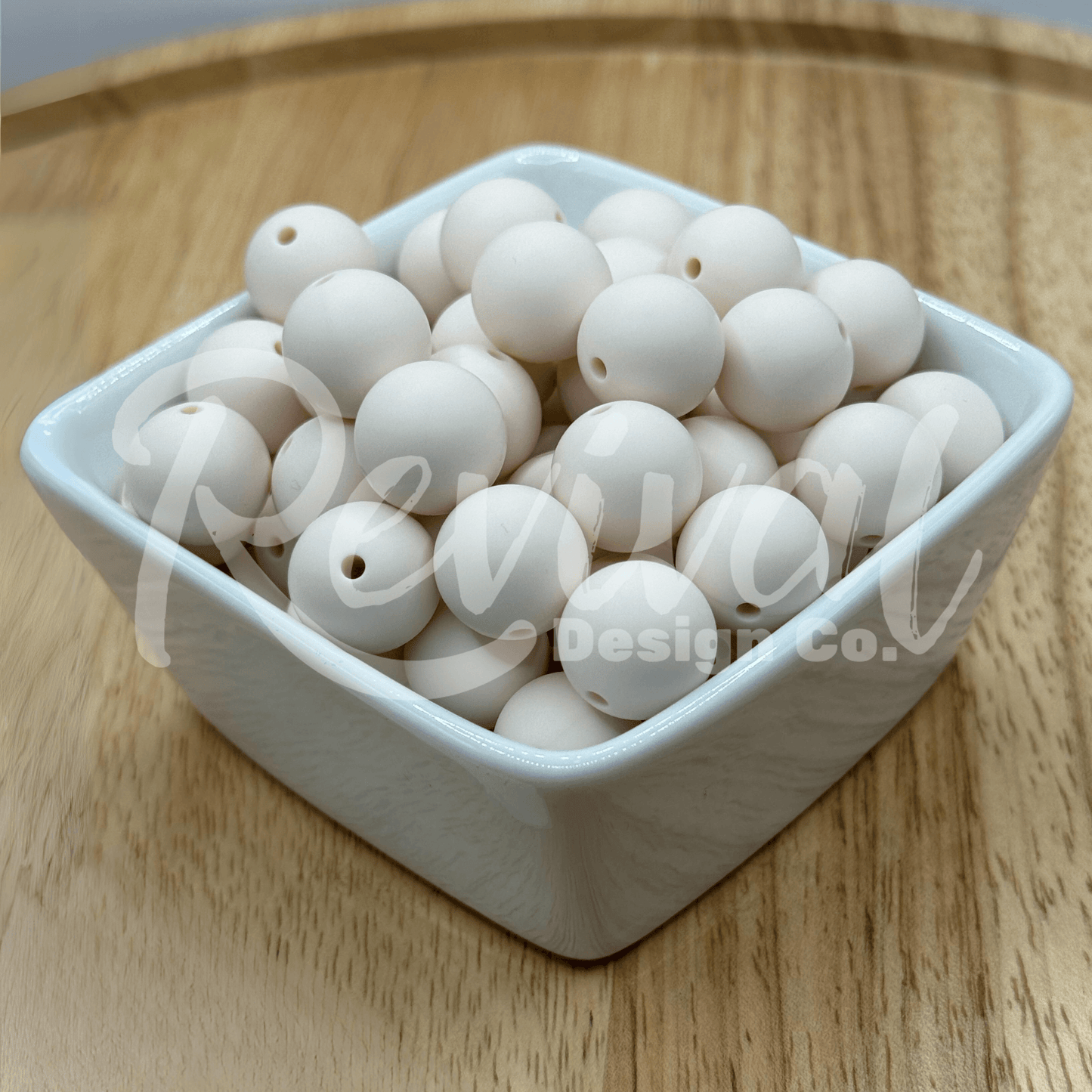 15mm Solid Color Silicone Bead - Ivory