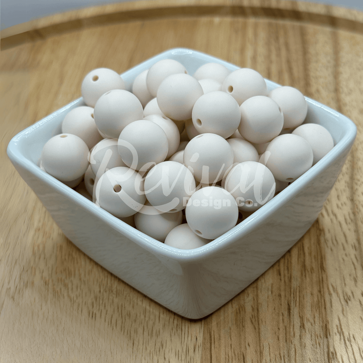 15mm Solid Color Silicone Bead - Ivory