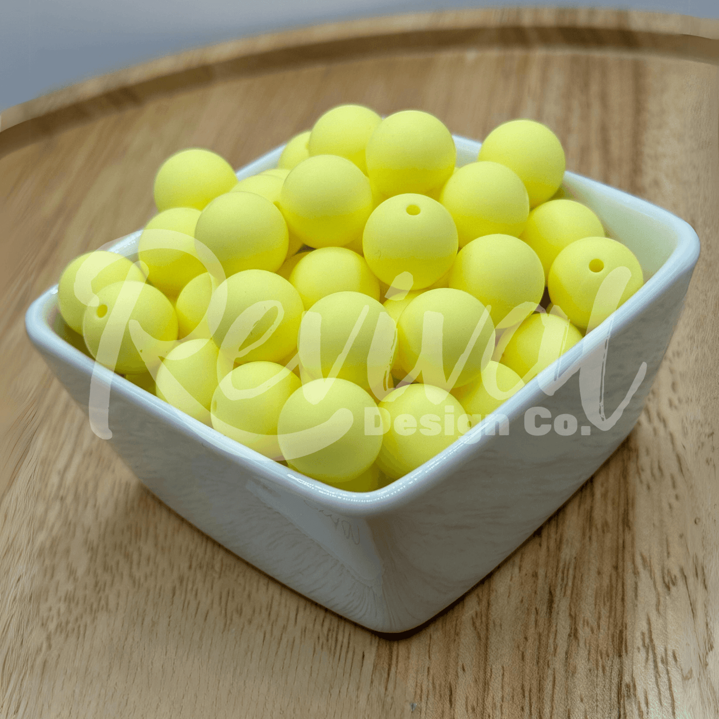 15mm Solid Color Silicone Bead - Lemon