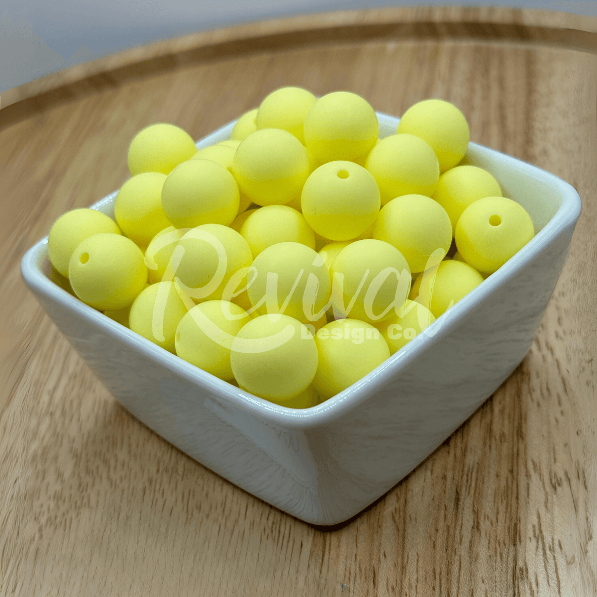 15mm Solid Color Silicone Bead - Lemon