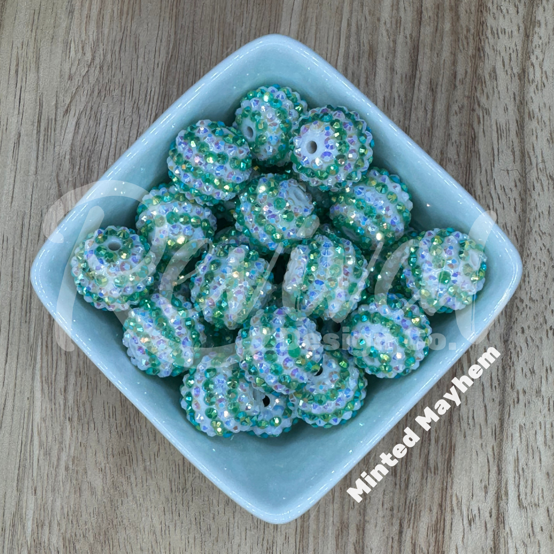 Minted Mayhem - Rhinestone Beads (Pack of 25)