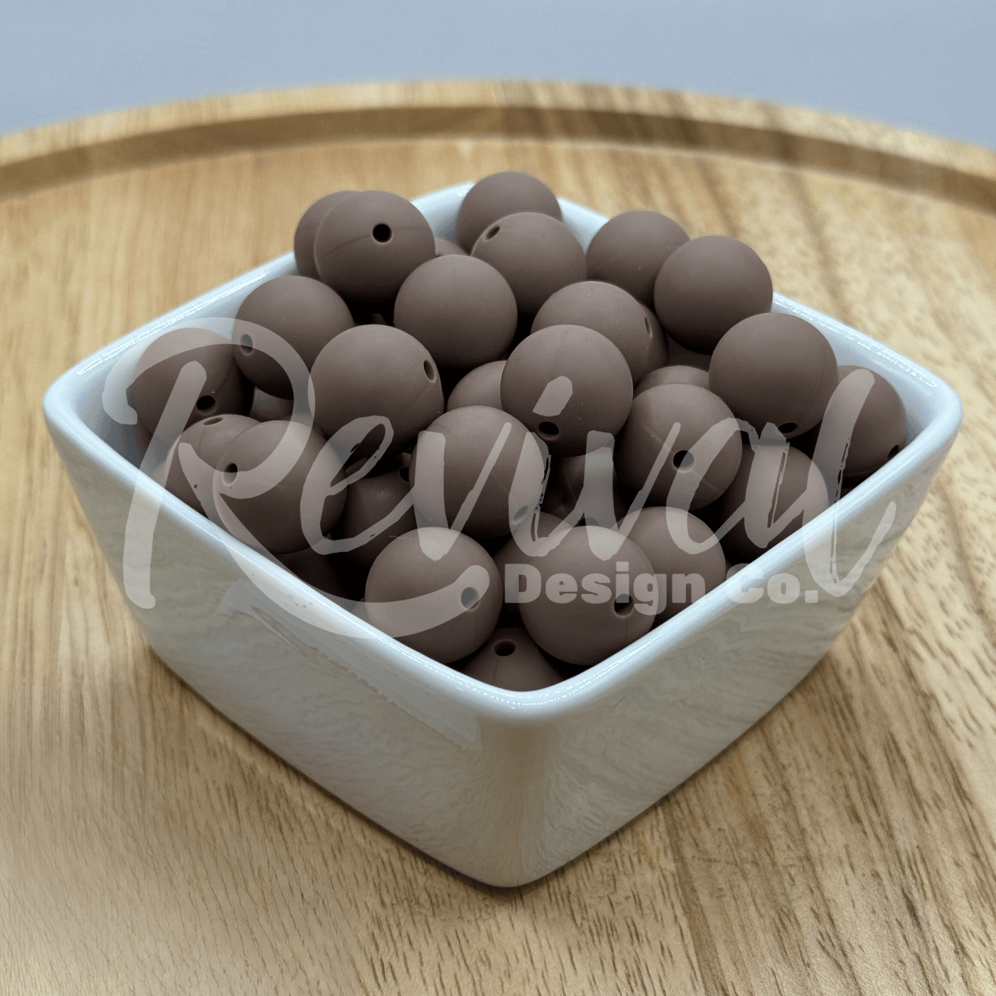 15mm Solid Color Silicone Bead - Mocha