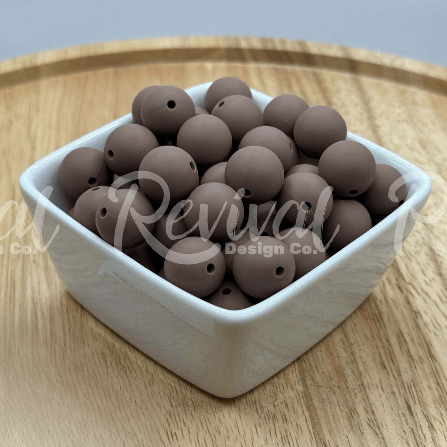 15mm Solid Color Silicone Bead - Mocha