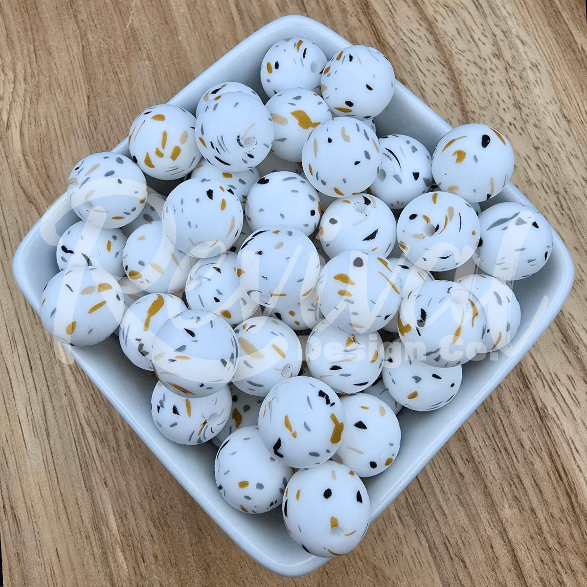 15mm Patterned Silicone Bead - Nature Walk