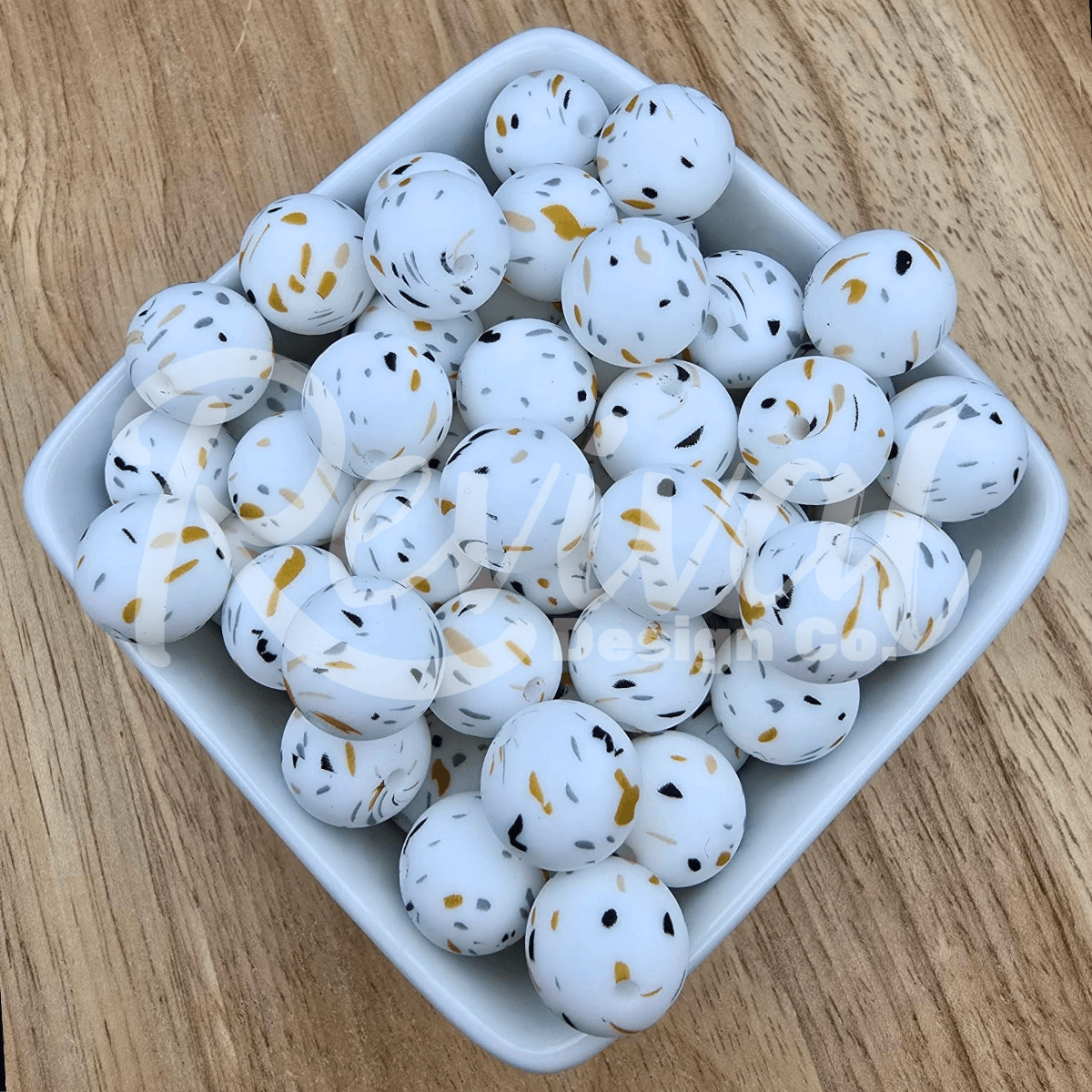 15mm Patterned Silicone Bead - Nature Walk