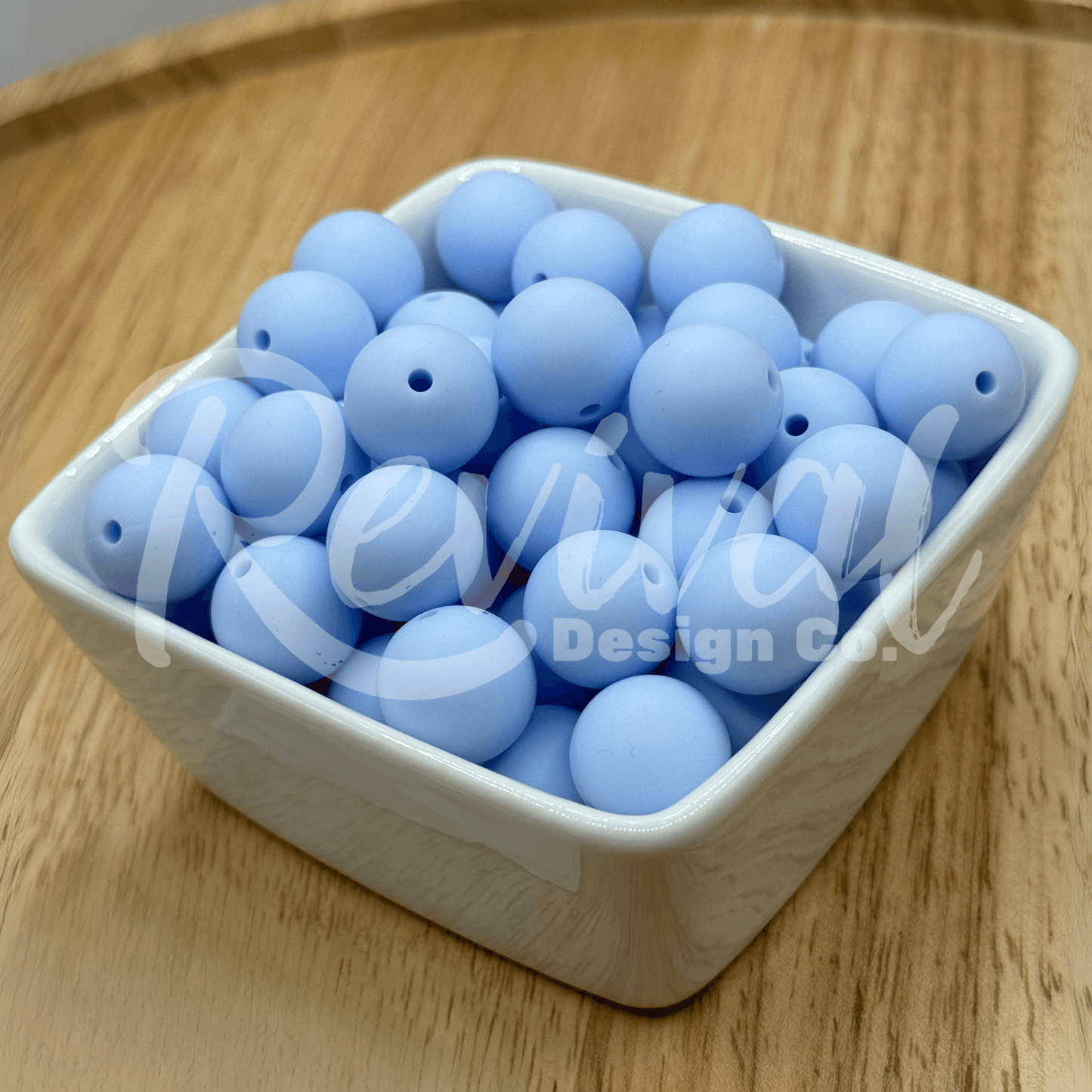 15mm Solid Color Silicone Bead - Pastel Blue