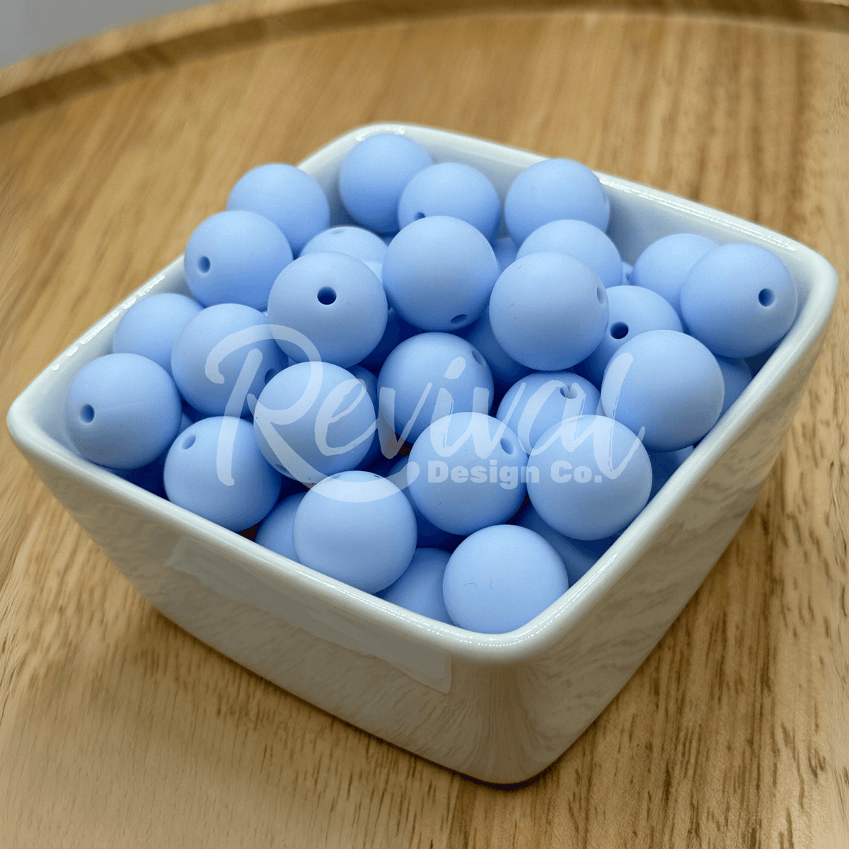15mm Solid Color Silicone Bead - Pastel Blue