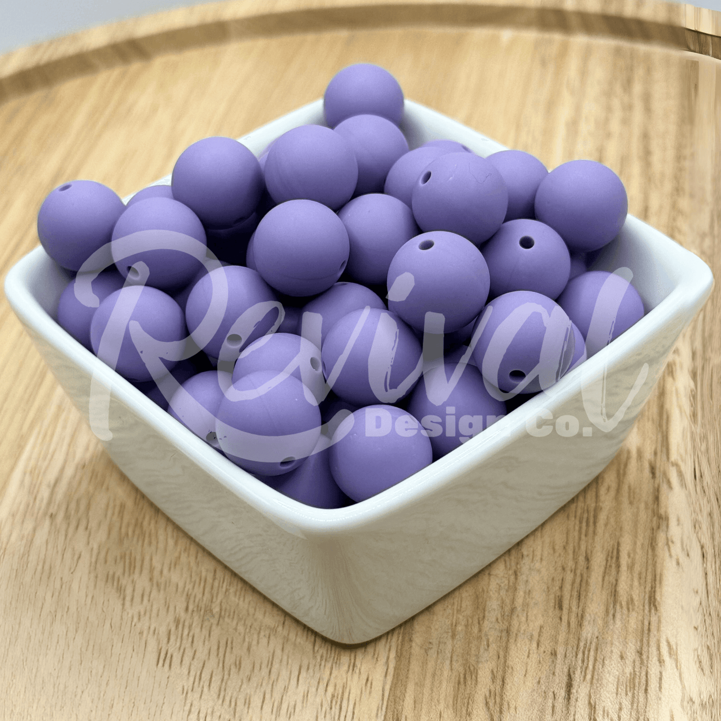 15mm Solid Color Silicone Bead - Wisteria