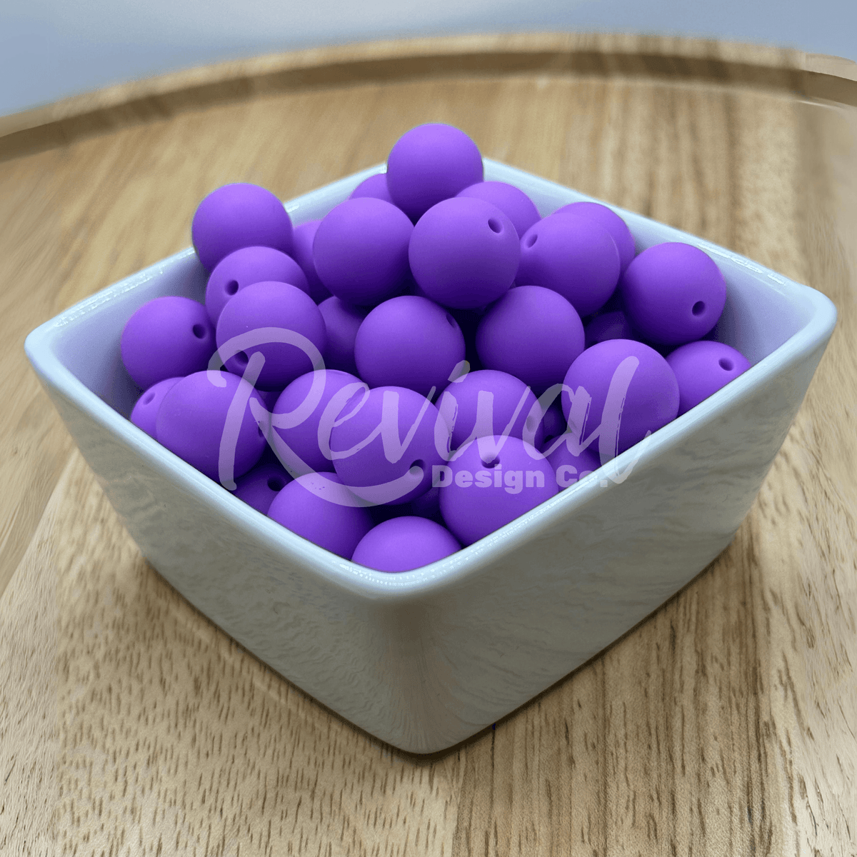 15mm Solid Color Silicone Bead - Petunia