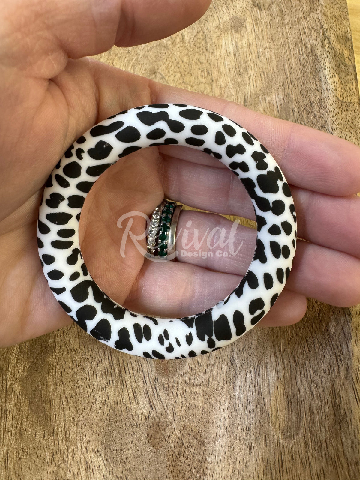 Cow Print - 65mm Silicone Ring