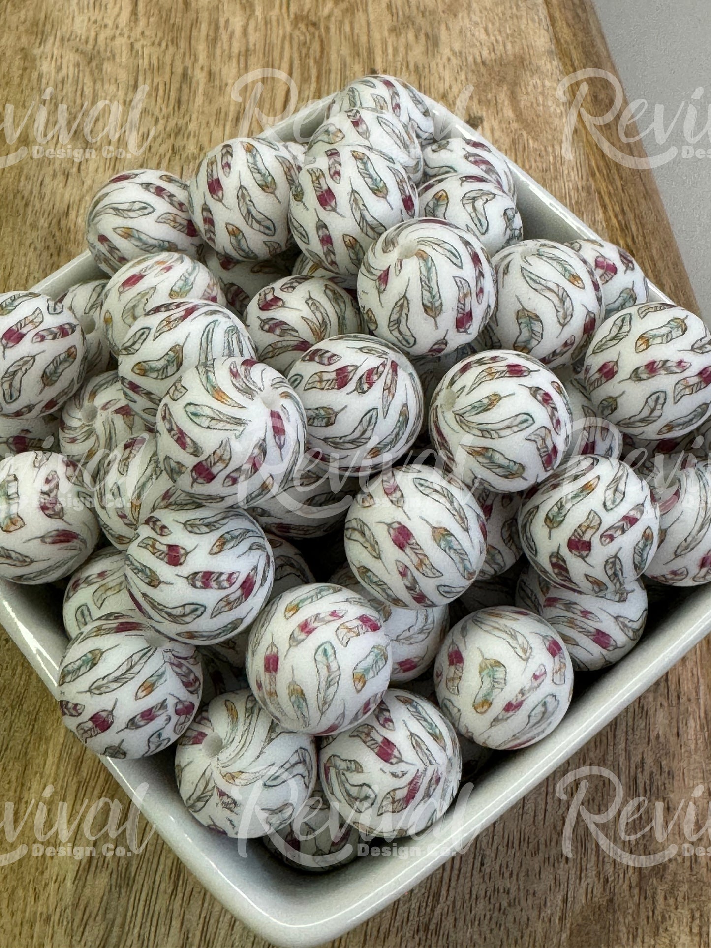 15mm Patterned Silicone Bead - Dream Catcher