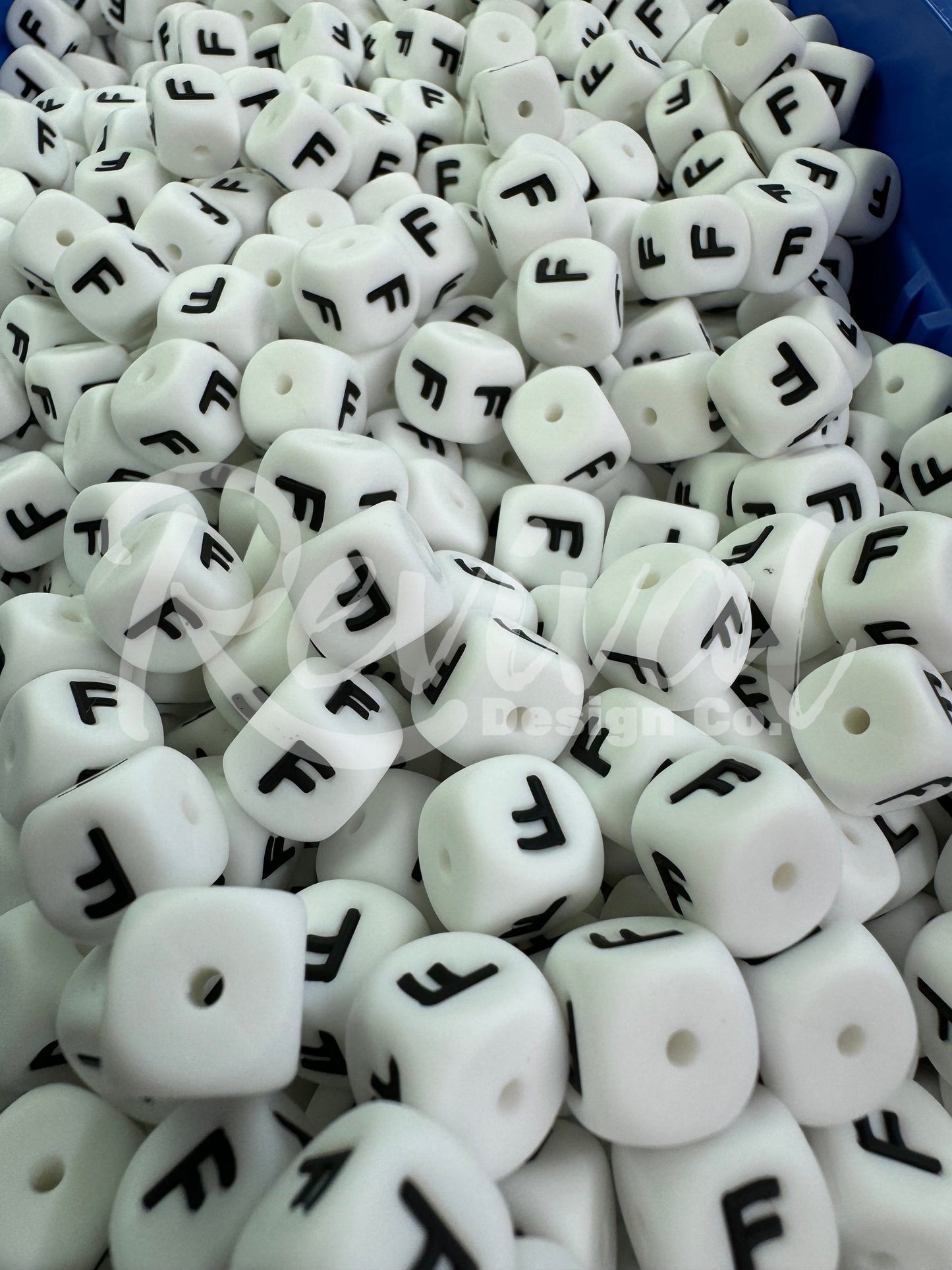 "F" - 12mm Silicone Letter Bead