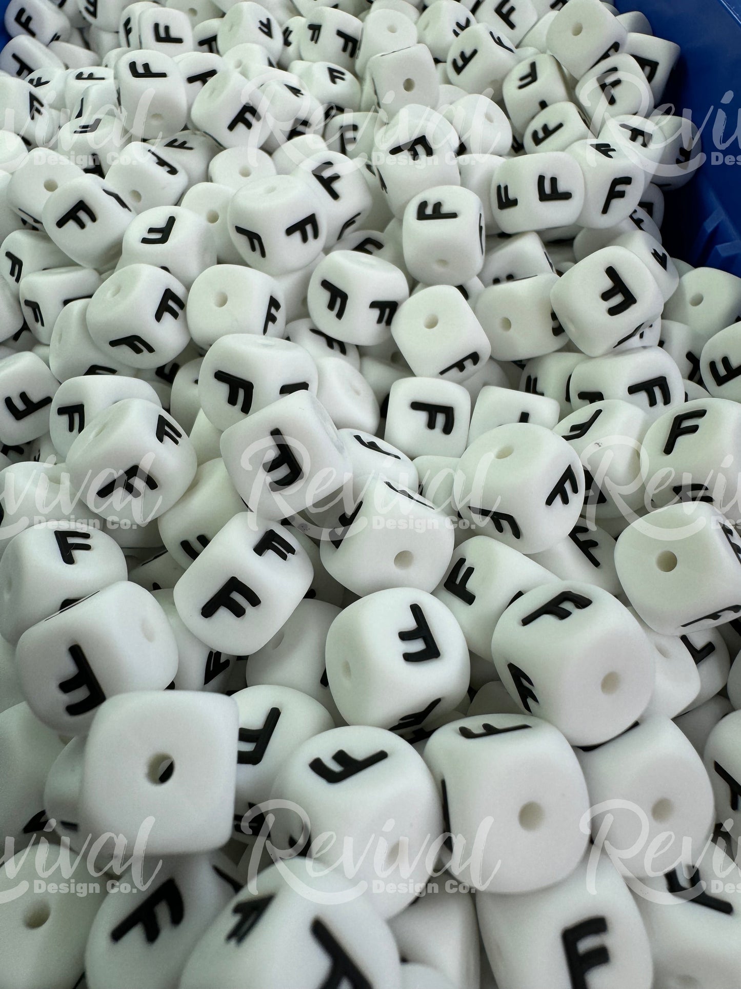 "F" - 12mm Silicone Letter Bead