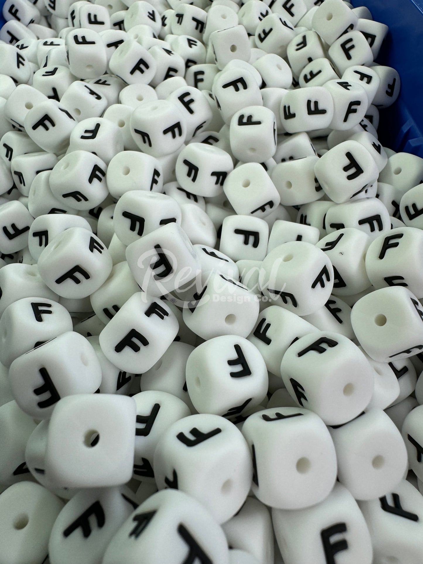 "F" - 12mm Silicone Letter Bead