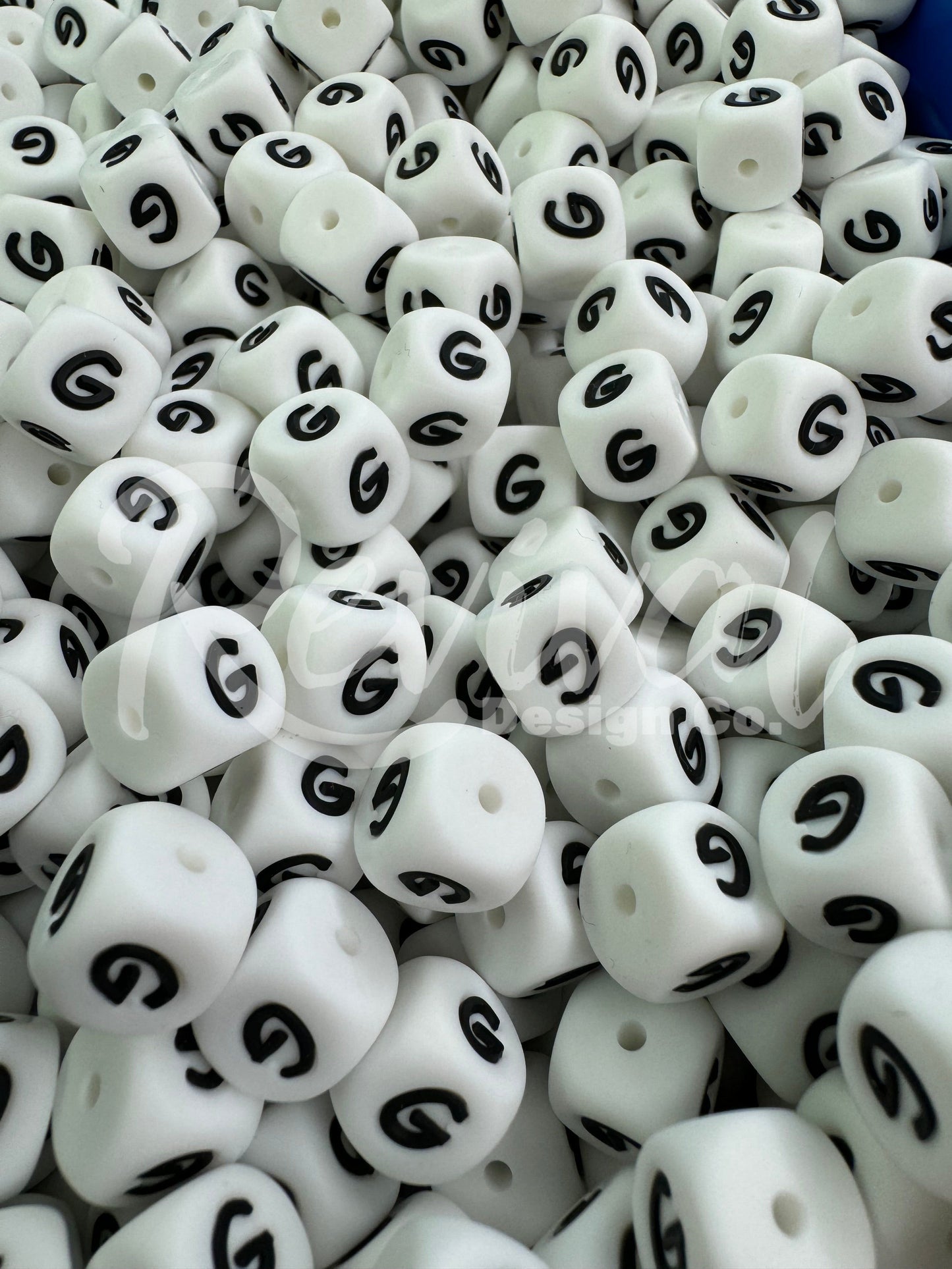"G" - 12mm Silicone Letter Bead