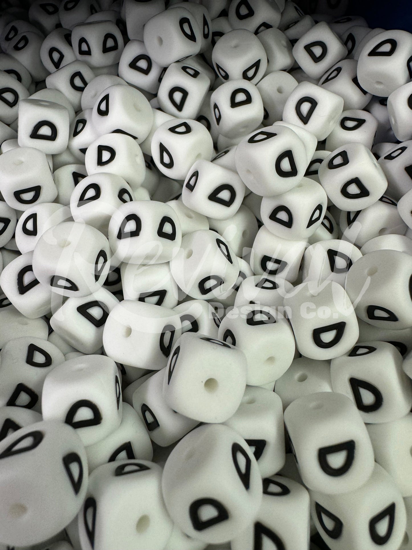 "D" - 12mm Silicone Letter Bead
