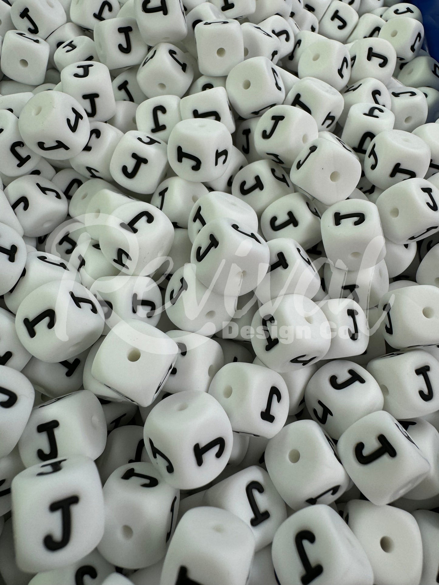 "J" - 12mm Silicone Letter Bead