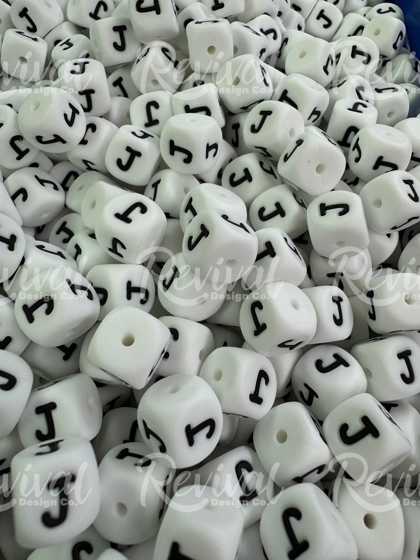 "J" - 12mm Silicone Letter Bead