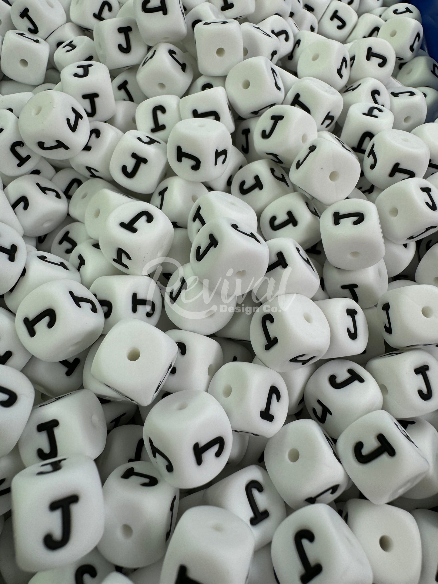 "J" - 12mm Silicone Letter Bead
