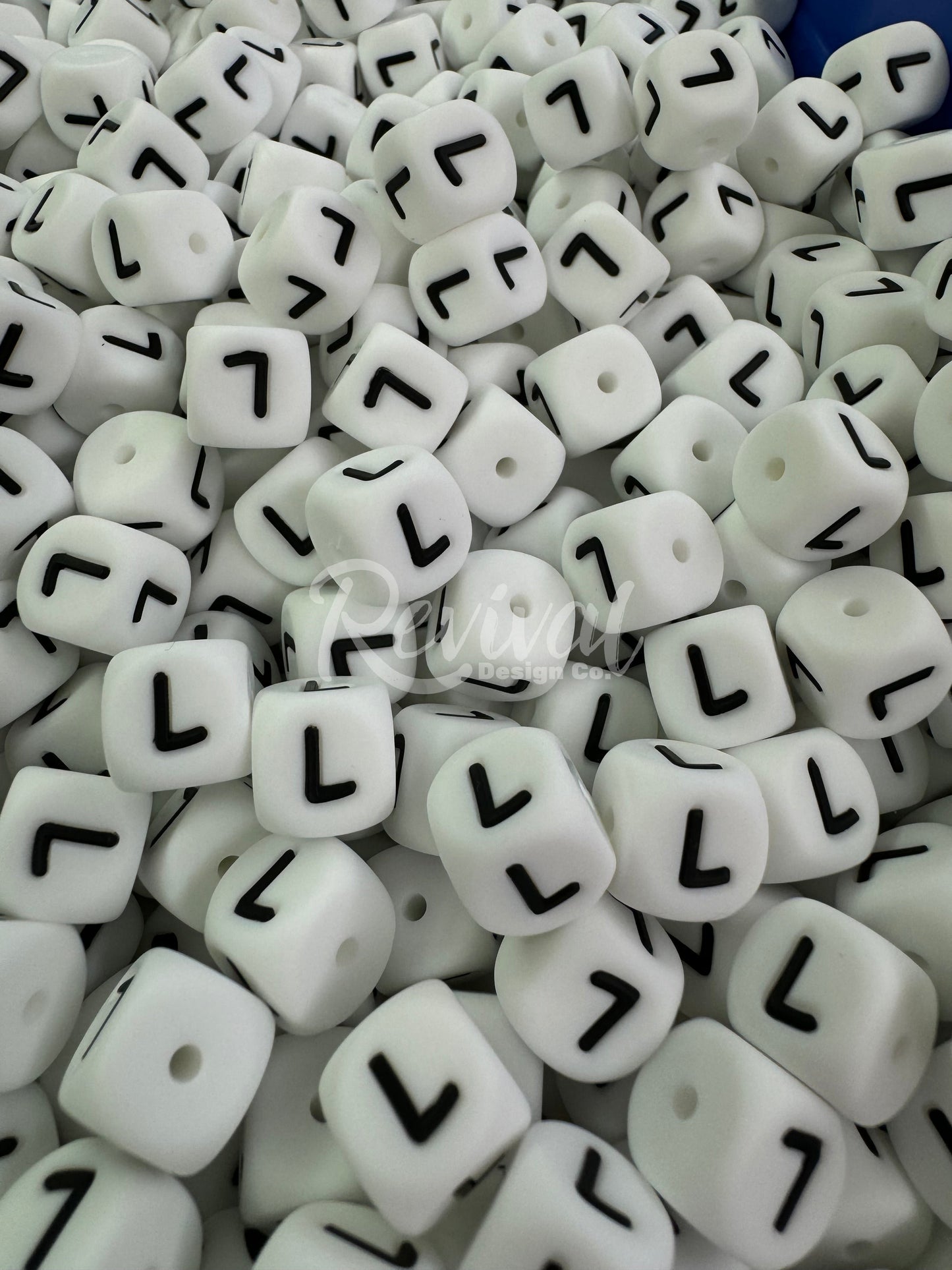 "L" - 12mm Silicone Letter Bead