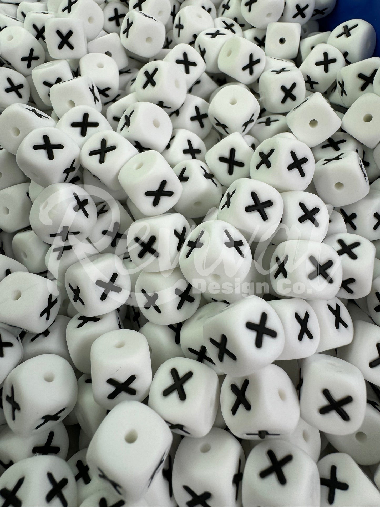 "X" - 12mm Silicone Letter Bead