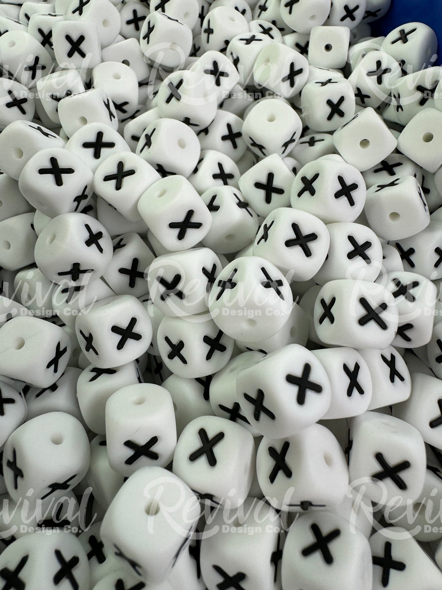 "X" - 12mm Silicone Letter Bead