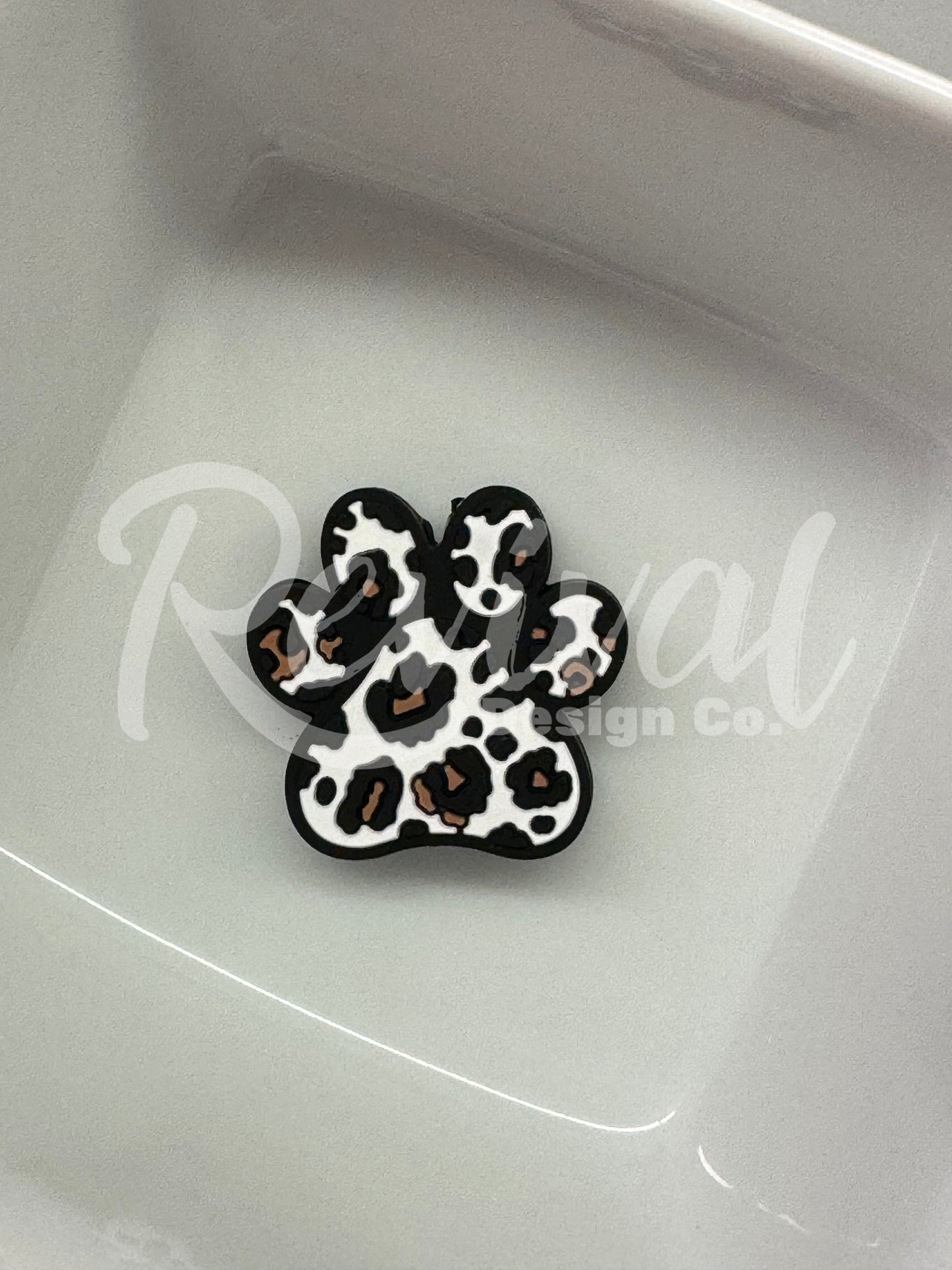 Leopard Paw Print - Silicone Focal Bead