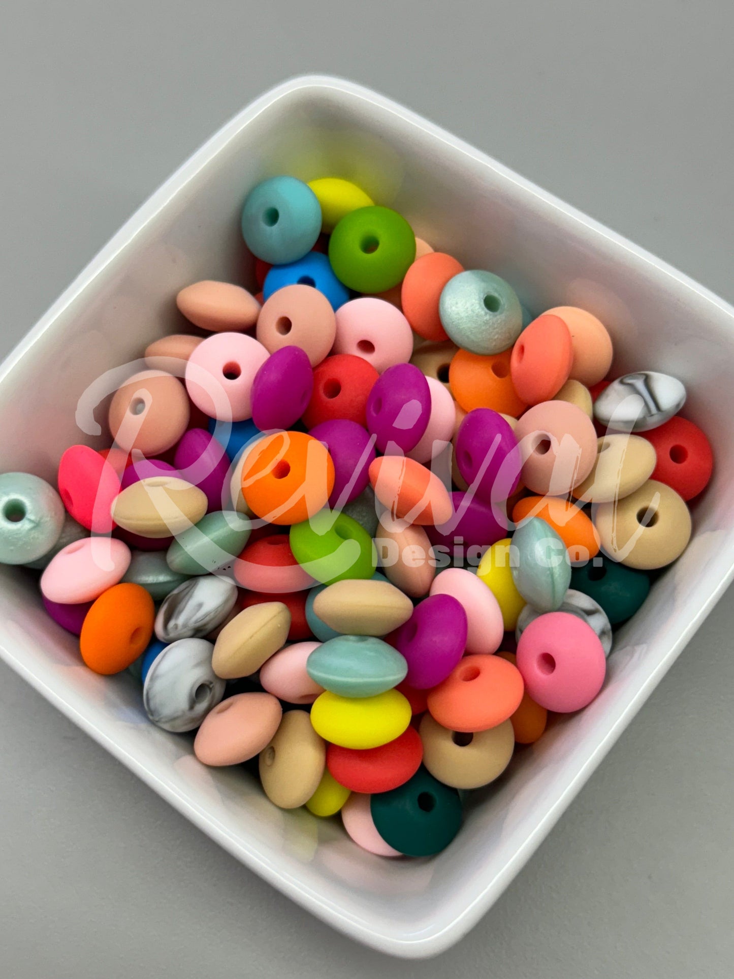 Silicone Lentil Spacers - Confetti - Pack of 50