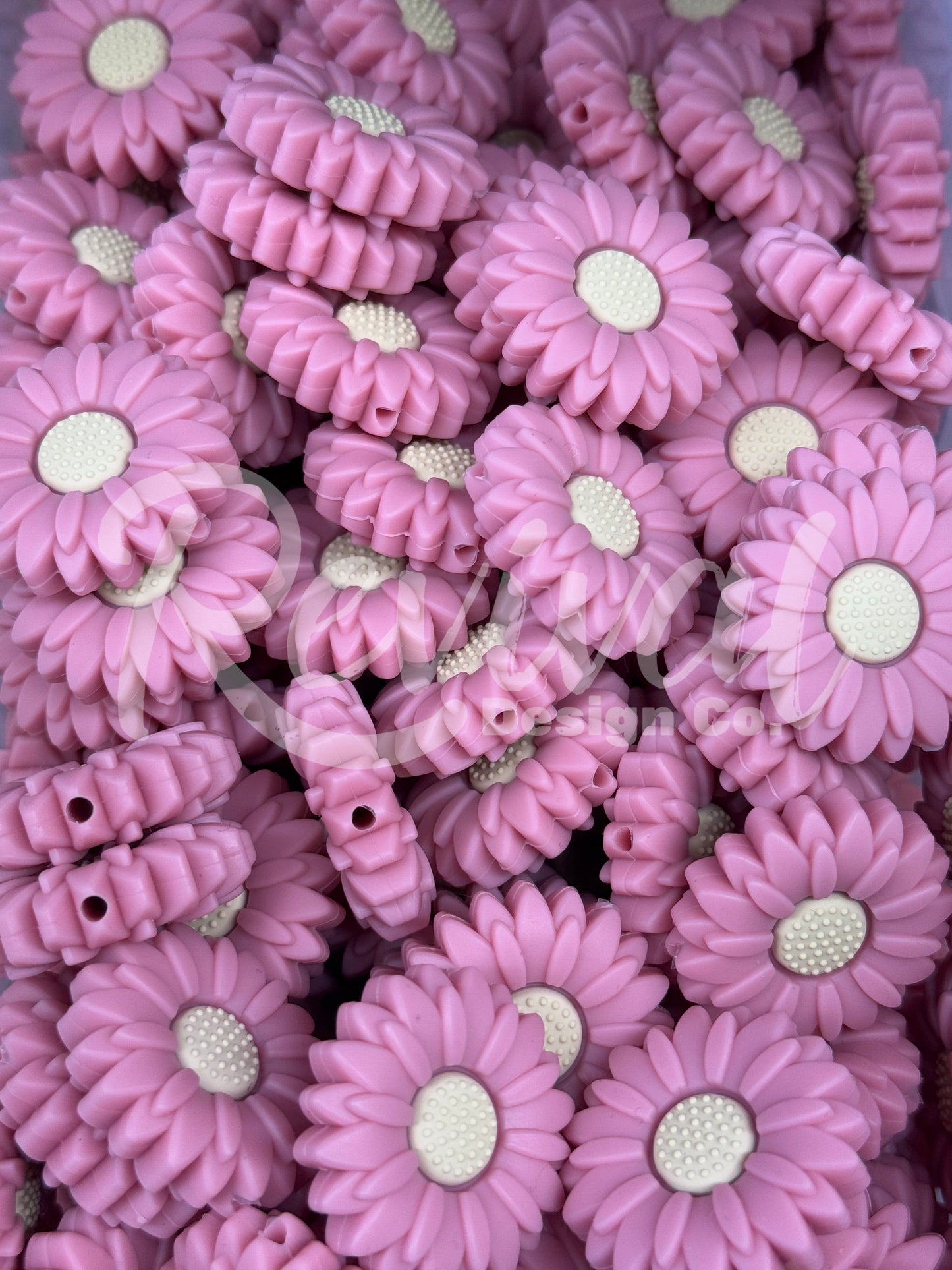 Blushing Daisy - Silicone Focal Bead