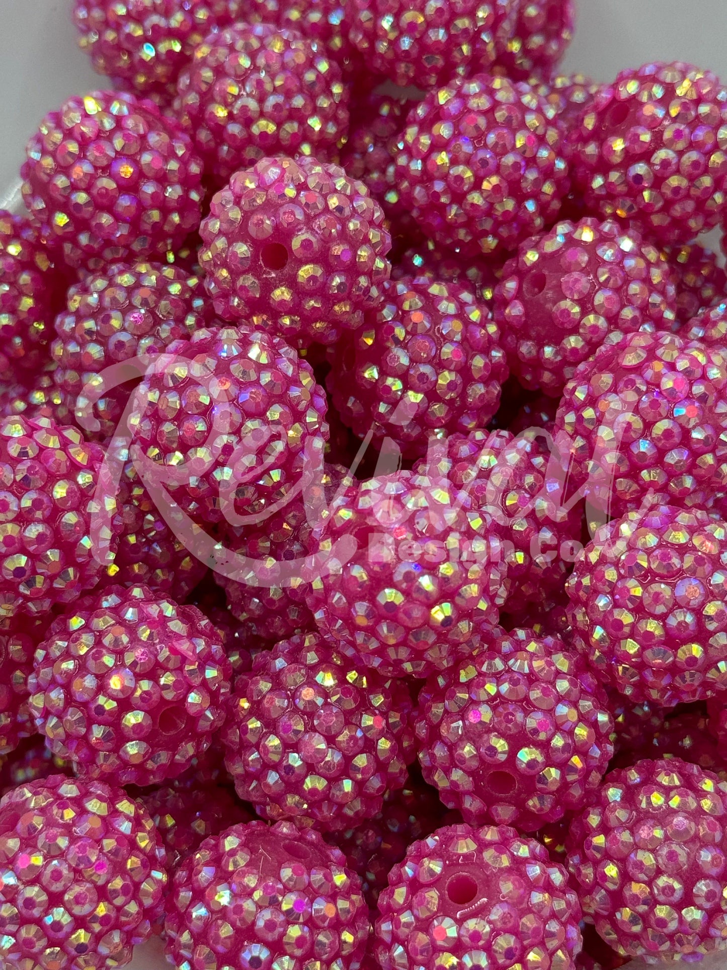 20mm Rhinestone - Raspberry